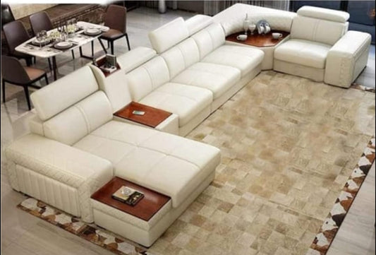 OXTEM ; The Furniture World Luxury Living Room U Shape 11 Seater sectional Sofa Set Pre-Assembled