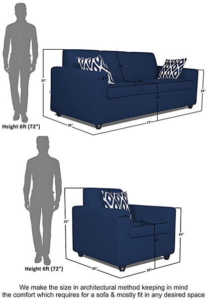 Oxtem 5 Seater  Fabric Sofa Set 3 + 1 + 1 ,Pre-Assembled